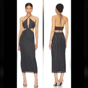 Afrm Tessa Rope Print Halter Dress